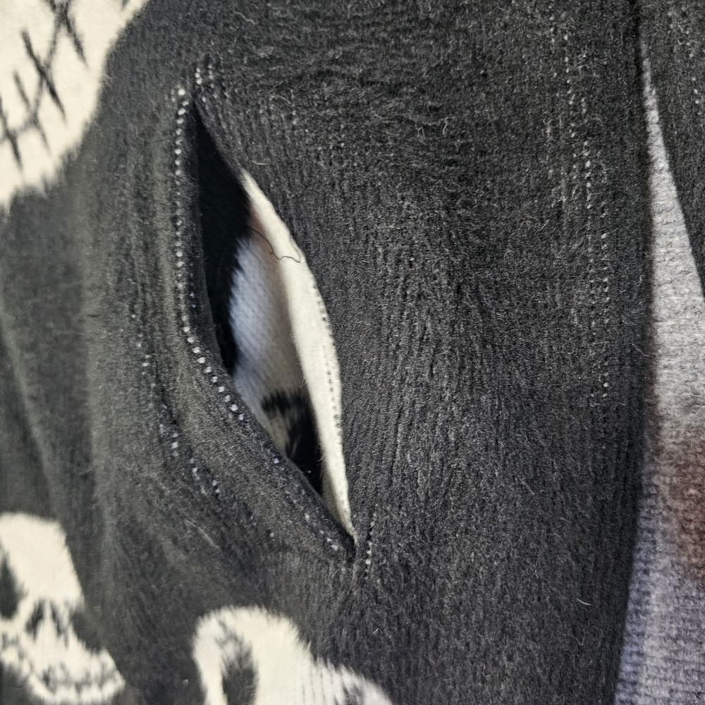 Tuntaquimba Artesanias Jack Skellington Mens Wool Zip Up Hoodie Jacket Ecuador - Picture 5 of 14